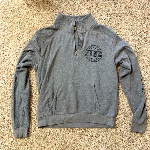 Gray PINK quarter zip - Picture 1 of 1